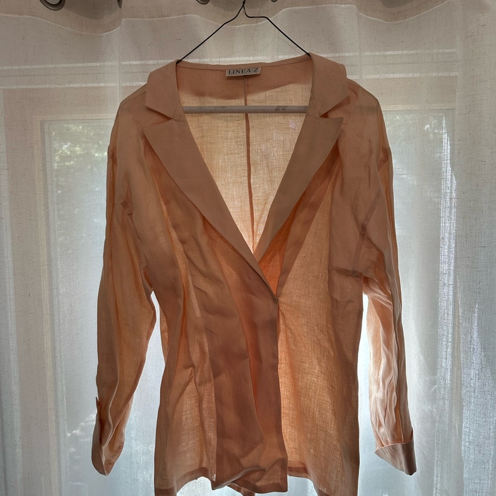 Women's Linen Peach Blouse